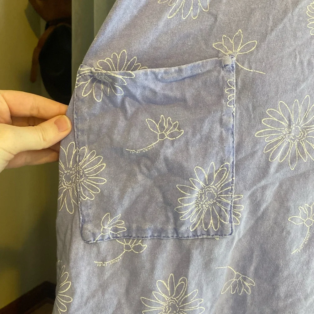 Vintage 90’s boho flower lavender mineral wash midi dress - Picture 3 of 7